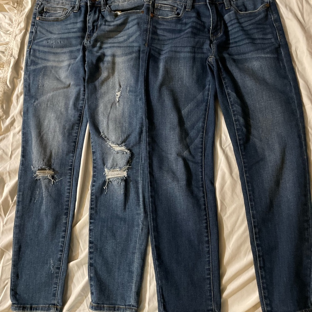 Judy Blue Dark and Light Blue Jeans